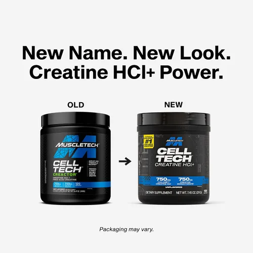 Miniatura 2 de MuscleTech Cell-Tech Creactor Creatina HCl en polvo, constructor muscular después del entrenamiento para hombres y mujeres, clorhidrato de creatina