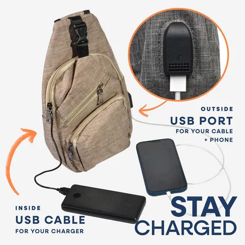 Miniatura 19 de Nupouch Mochila cruzada antirrobo, carga USB, mochila ligera para viajes, senderismo, todos los días