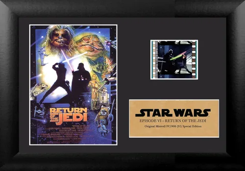 Star Wars Episodio VI El retorno del Jedi Edición especial de celdas de película auténtica de 35mm, Display 7x5, para hogar y oficina, negro