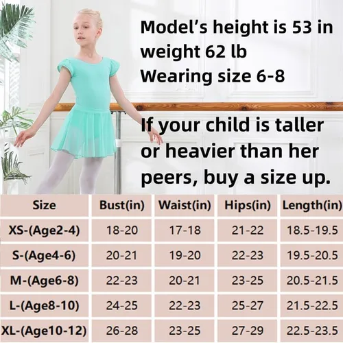 Miniatura 6 de DIPUG Leotardos de ballet para niñas, combo de leotardo de baile extraíble para niñas pequeñas