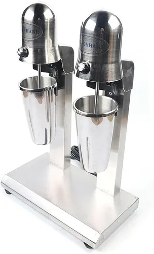 Gdrasuya10 Batidora de leche de doble cabeza de 110 V, mezcladora de bebidas de doble cabezal de acero inoxidable comercial de 560 W, batidora de