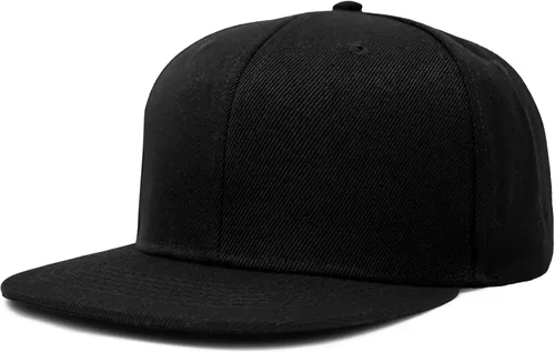 DALIX Gorra de béisbol estructurada con factura plana tamaño ajustable de poliéster M L XL