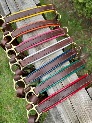 Miniatura 3 de Leaders - Cabestro de cuero de 3/4 pulgadas para caballos con placa de identificación grabada personalizada, halter de cuero con placa de nombre
