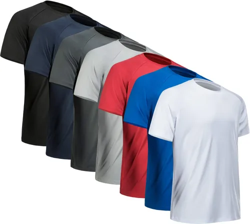 Miniatura 15 de Camisetas de entrenamiento para hombre, de manga corta, de secado rápido, atlético, gimnasio, activo, absorbe la humedad