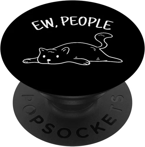Miniatura 7 de Ew People Gato Gatos Meow Kitty Lovers Hate People Gift PopSockets MagSafe PopGrip para iPhone