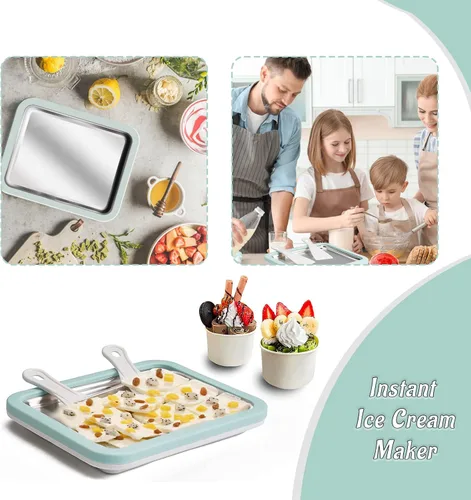 Miniatura 7 de Máquina de helado instantánea, máquina de helado enrollado, placa de yogur congelado, sartén/rollo de gelato instantáneo, DIY casero para divertidas