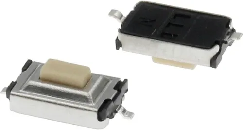 Miniatura 3 de HALONE 100PCS Touch Micro Switch 0.118 * 0.236 * 0.098 in SMD Blanco Botón Cabeza 3x6x2.5