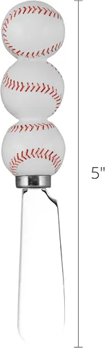 Miniatura 4 de Supreme Housewares Esparcidores de queso de béisbol, asas de resina pintadas a mano con cuchillas de acero inoxidable para untar queso crema