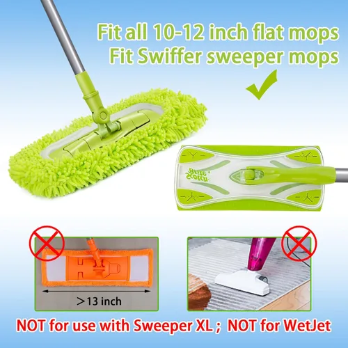 Miniatura 5 de Unoutur Paños de barrido en seco reutilizables de microfibra Compatibles con Swiffer Sweeper Mopa de limpieza con repuestos de almohadillas