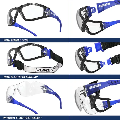 Miniatura 5 de JORESTECH Safety Glasses with Adjustable Strap - 3 in 1 Converter High Impact Resistance Anti-Fog Azul