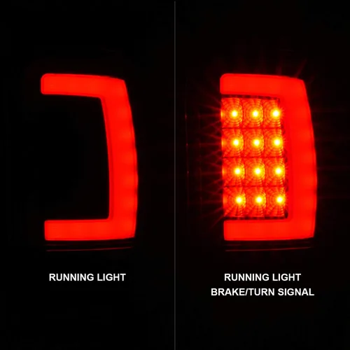 Miniatura 7 de AmeriLite para 1994-2001 Dodge Ram 1500 2500 3500 camión, lámparas LED de repuesto de tubo C-Bar negro para señal de luces traseras, par - lado