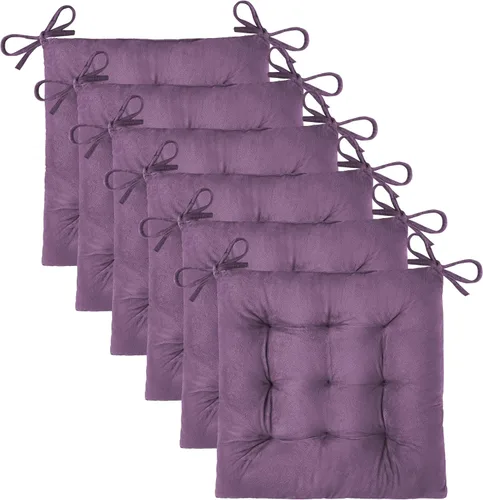 Miniatura 13 de OVOV 1 paquete de cojines para sillas de comedor, cojines de asiento suaves para sillas de escritorio de cocina, cojines cuadrados para sillas
