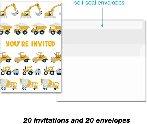 Miniatura 3 de Soiceu Invitaciones de cumpleaños de neón para adolescentes y niños con sobres, juego de 20