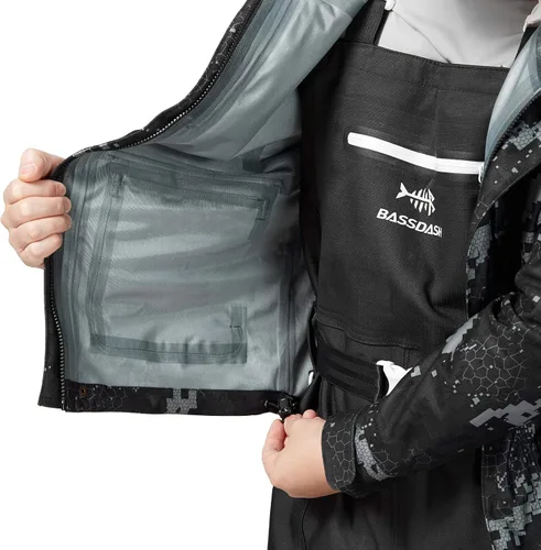 Miniatura 36 de BASSDASH Walker - Chaquetas transpirables e impermeables para pesca y caza con tela exterior silenciosa para hombres y mujeres en 7 tamaños