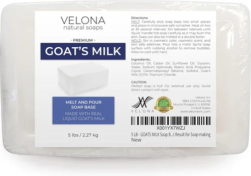 Miniatura 4 de velona Base de jabón de leche de cabra de 5 libras sin SLS/SLES Derretir y verter Barras naturales para el mejor resultado para la fabricación
