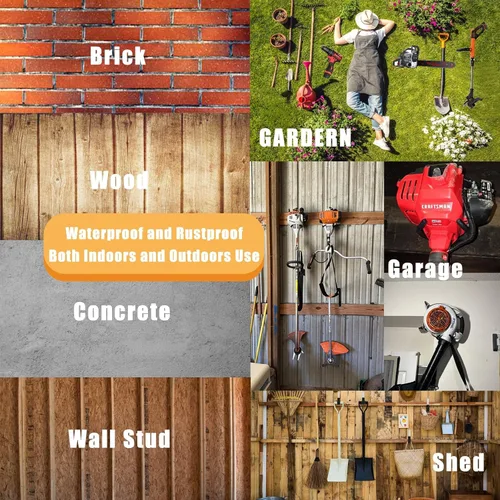 Miniatura 6 de Weedeater - Percha para recortar cuerdas, estante para herbicidas, ganchos de pared de garaje, soporte para herramientas eléctricas para pared