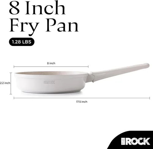 Miniatura 9 de THE ROCK SOHO - Sartén antiadherente de cerámica de 8 pulgadas, no se pega, nunca se deforma, dura más tiempo, sartén no tóxica con mango resistente