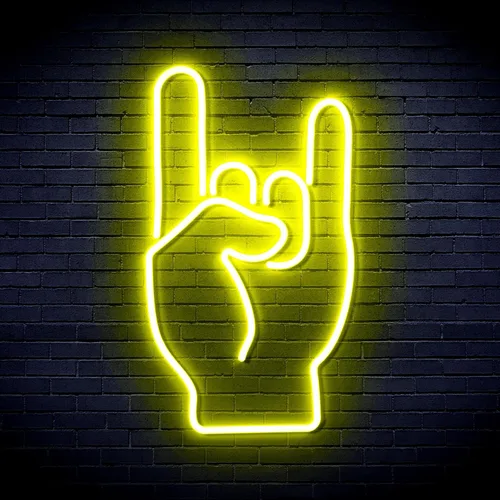 Miniatura 12 de AdvPro Rock On Hand Sign Flex Silicone LED Neon Sign - Azul - st16s32-fnu0067-b