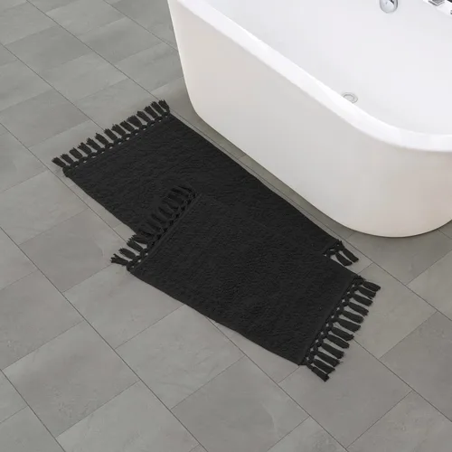 Miniatura 35 de French Connection Nellore Alfombras de Baño, Tapetes de Baño Tejidos y con Cuentas, Tapetes de Baño Duraderos y Gruesos para Baño y Alfombras