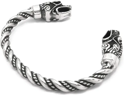 Miniatura 4 de BaviPower Viking Wolf Head - Brazalete trenzado para hombre y mujer