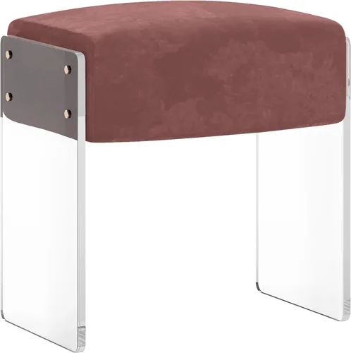 Miniatura 9 de Taburete de tocador y reposapiés - Moderno taburete de tocador y reposapiés con patas de lana y acrílico para sala de maquillaje, sala de estar