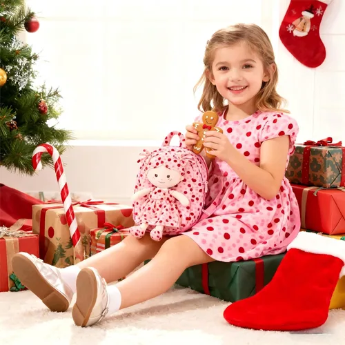 Miniatura 16 de Onetoo Mochila para niños pequeños, regalos de regreso a clases, mochilas para niñas y niños con muñecas de bebé ligeras y suaves en vestido