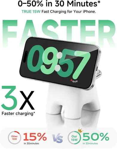 Miniatura 2 de Estación de carga inalámbrica magnética 2026, soporte de cargador ultrarrápido de 15 W para iPhone 17, 16, 15, 14, 13, 12 Pro Max, 5 W para Apple