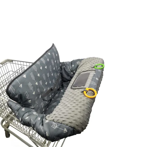 Miniatura 6 de RHYDEER Funda para carrito de compras para bebés - cubierta para silla alta, diseño de minky punteado, multi en 1, protección 360, enrollable