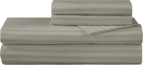 Miniatura 18 de Royale Linens - Juego de sábanas de 400 hilos, 100 % algodón cultivado en EE. UU., 4 piezas, sábana de satén, tamaño Queen - 1 sábana bajera, 1