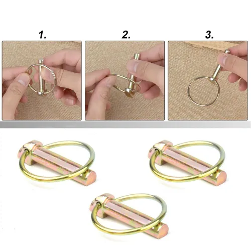 Miniatura 3 de Kit de surtido de 6 piezas de pasadores de chaveta 7/16 con anillo, pasador de chaveta resistente para tractores agrícolas, remolques, cortacésped
