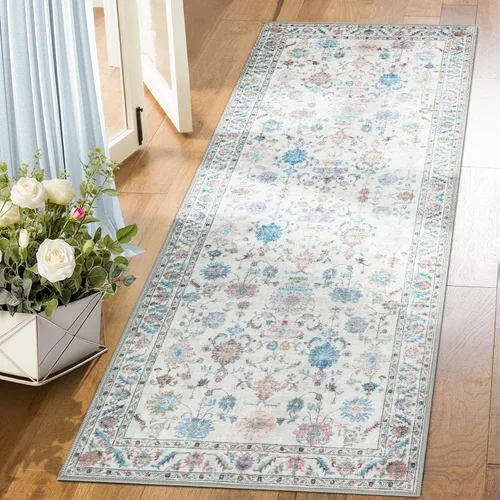 Miniatura 23 de COMSLE Alfombra bohemia de 2 x 3 pies, lavable a máquina, para entrada, lana sintética, alfombra pequeña, envejecida, antideslizante