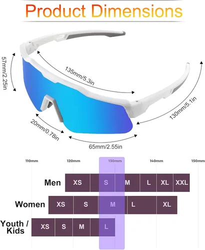 Miniatura 7 de FEISEDY Gafas de sol deportivas polarizadas para jóvenes, gafas de sol de ciclismo para niños, gafas de béisbol deportivas para niños y niñas de 8 a