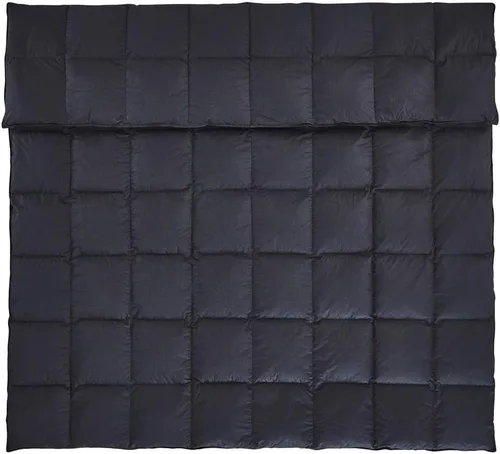 Miniatura 4 de Lujoso edredón de plumón de ganso para todas las estaciones, tamaño Queen, color negro clásico, caja deflectora de alta calidad, 1200 hilos, funda