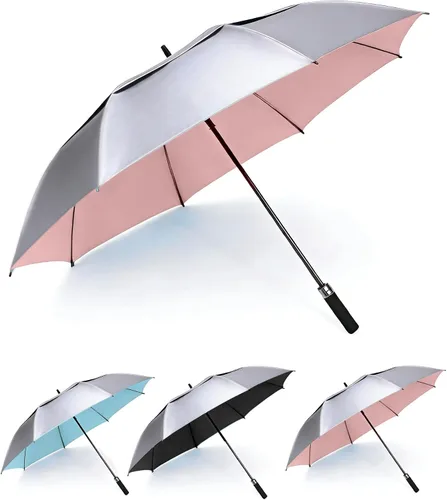 Miniatura 25 de MRTLLOA Paraguas para golf extragrande con apertura automática de 54, 62, 68 o 72 pulgadas, toldo doble ventilado, resistente al viento e