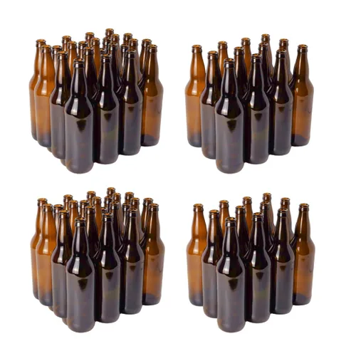 Miniatura 8 de Botellas de cerveza FastRack de vidrio ámbar cuello largo para elaboración casera 22 oz - Botellas de cerveza rellenables con tapa corona de grado
