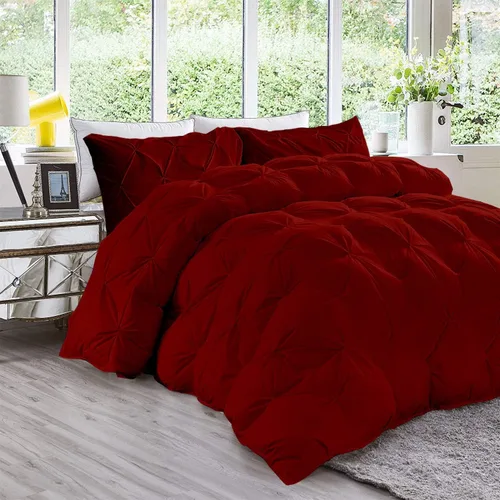 Miniatura 22 de Juego de edredón plisado de 3 piezas de 21.16 oz/m² para todas las estaciones (edredón + 2 fundas de almohada), relleno de edredón de algodón
