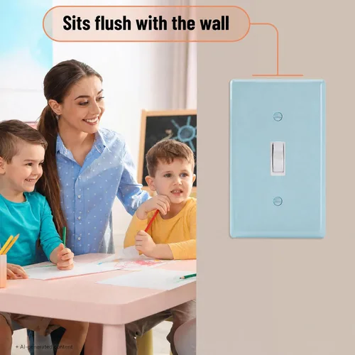 Miniatura 4 de Cubiertas para interruptores de luz azul Bates - Paquete de 2, cubierta de placa de salida, cubiertas de interruptor con luz azul