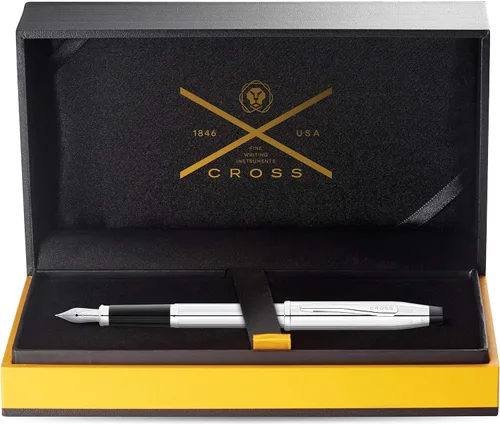 Miniatura 87 de Cross Century II - Bolígrafo de punta Selectip, lacado negro con detalles chapados en oro de 23 quilates