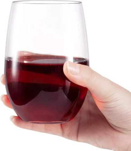 Miniatura 4 de hotder Juego de 4 copas de vino de plástico irrompibles para el hogar, fiestas, 16 onzas, Tritan, sin tallo, para uso en exteriores, irrompibles