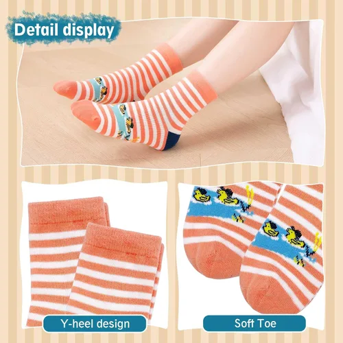 Miniatura 5 de Hellomamma Girls Toddler Cotton Crew Socks Kids Novelty Animal Soft Funny Fashion Casual Breathable Childs Socks 5 Pairs