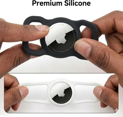Miniatura 3 de Soporte para AirTag para collar de perro [2 unidades] Soporte impermeable de silicona elástica de alta resistencia para perros y gatos
