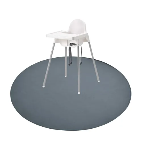 Miniatura 9 de Tapete de salpicaduras para bebé debajo de la silla alta, tapete de salpicaduras de 51 x 51 pulgadas, tapete impermeable y lavable, protector