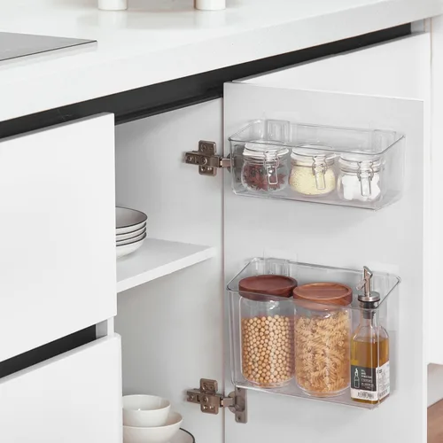 Miniatura 3 de Organizador de almacenamiento adhesivo para montar en la pared, paquete de 2 unidades para almacenamiento de juguetes de baño, cocina, baño y Clear
