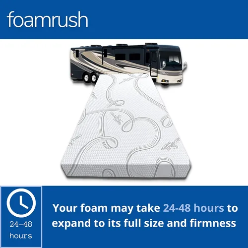 Miniatura 4 de FoamRush Colchón de 6 Pulgadas para Camas Superpuestas (71 cm x 183 cm) de Espuma Viscoelástica con Gel para Remolques de Viaje, con Funda