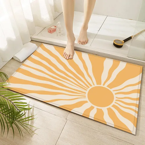 Miniatura 14 de Tapete de baño de mármol blanco y negro, antideslizante, lavable, de secado rápido, para entrada, interior y exterior, lavandería, 17 x 30 pulgadas