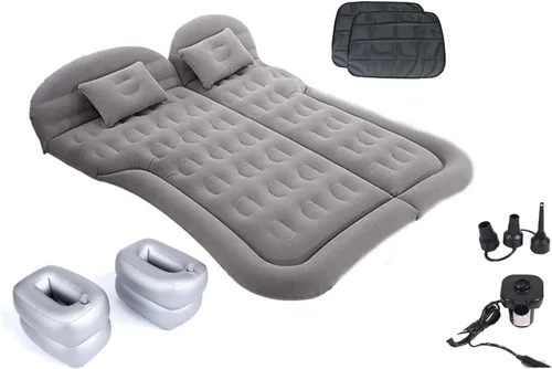 Onirii - Colchón de aire inflable para SUV, colchón de aire para coche con acolchado grueso, cama de aire para camping y viajes con 2 almohadas y