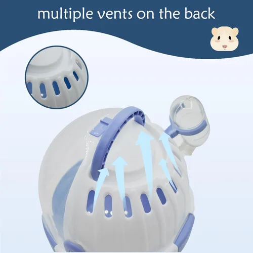 Miniatura 4 de Jaula transportadora para hámsters, jaulas portátiles para animales pequeños, estuche de viaje con botella de agua, plástico transpirable, jaula
