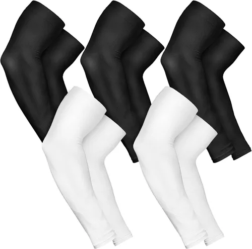 Miniatura 15 de AURUZA 5 pares de mangas de brazo para hombres y mujeres, protección solar UV, compresión tatuaje, cubierta para baloncesto, voleibol