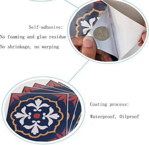 Miniatura 2 de 15 calcomanías autoadhesivas para azulejos, calcomanías de pared para salpicaduras de pared para cocina, sala de estar, baño, calcomanías de pared