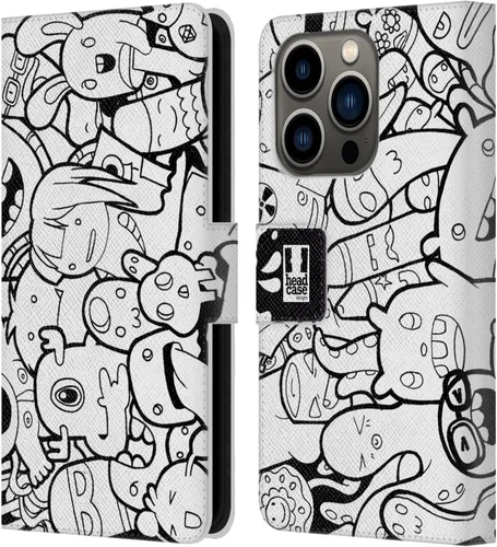 Miniatura 8 de Head Case Designs Cats Doodle Galore Leather Wallet Case Compatible with Apple iPhone 14 Pro